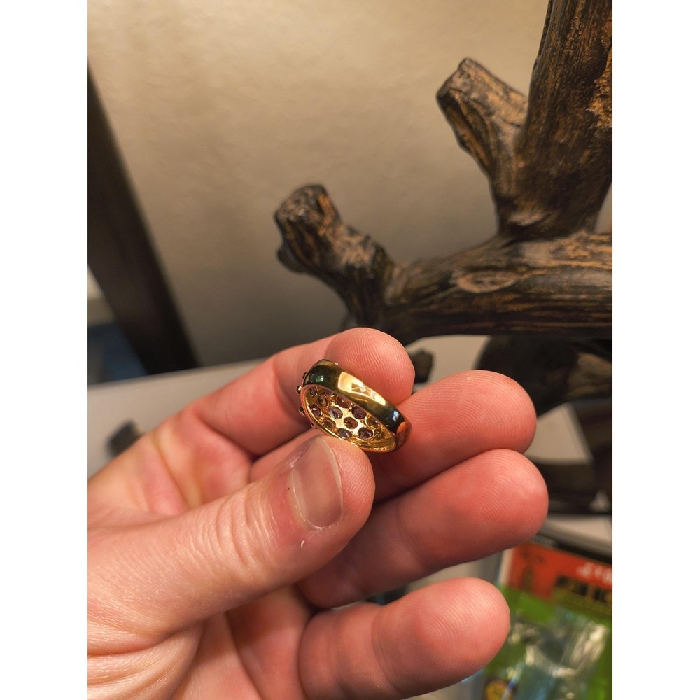 Gold Over Sterling Silver Multi Gemstone Ring Tested And Genuine Size 8 - Picture 5 of 12